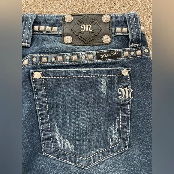 “Miss Me” heavily embellished Distressed Women's Jeans - Picture 4 of 6